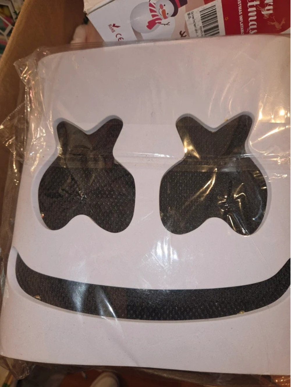 Marshmallow head mask costume light up
